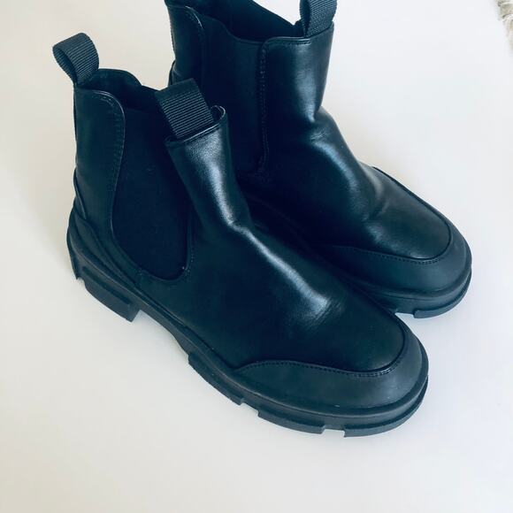 Limelight 'Eliza' SZ 8 Women's Lug Sole Moto Black Boot Chunky Edgy - Picture 5 of 5